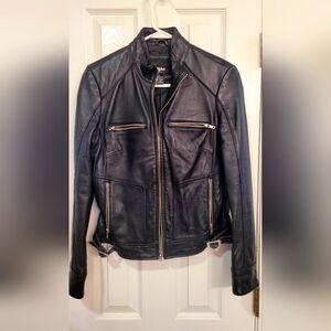 Mossimo Womens Real Genuine Leather Moto Jacket Size Small